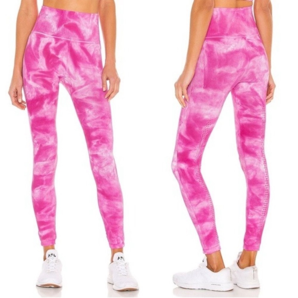 Free People Pink Tie Dye Dye Good Karma Leggings Pink Astor Combo